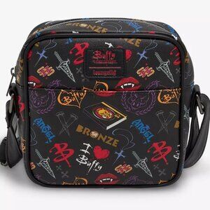 Loungefly Buffy The Vampire Slayer Crossbody Icons Pattern Purse Shoulder Bag